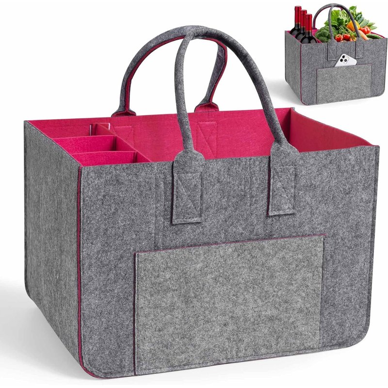 Sjzg-Panier De Courses (Gris Et Rose)