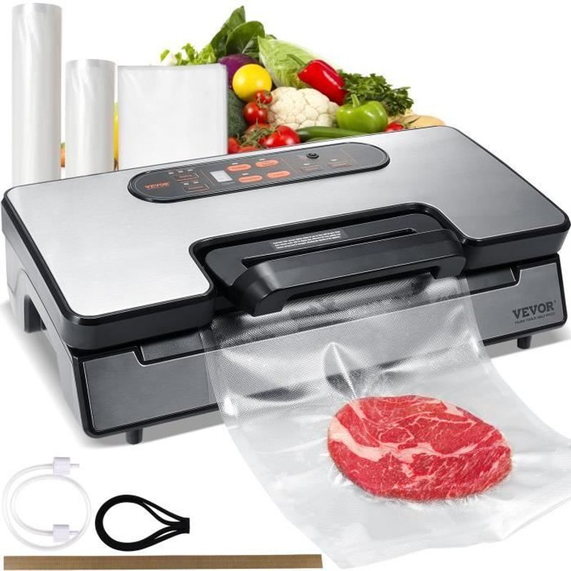 Machine sous Vide pour Aliments - VEVOR - Machine Ă Sceller sous Vide Conservation Aliments 90 kPa avec Sac Scellage