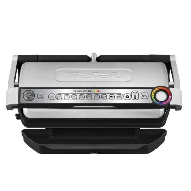 TEFAL XL GC722D-Optigrill XL Inox/Noir 2000 W Une utilisation simple et intuitive-Inclinaison des plaques de 7° facilite la récupé