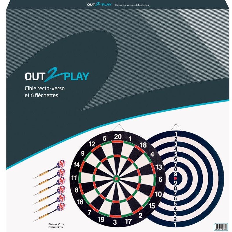 Cible De 45cm Avec 6 Fléchettes Multicolore