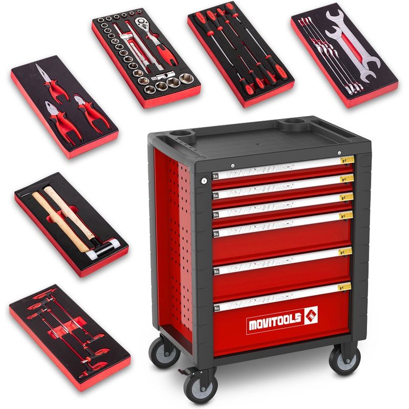 Servante d'atelier 6 tiroirs + 54 accessoires