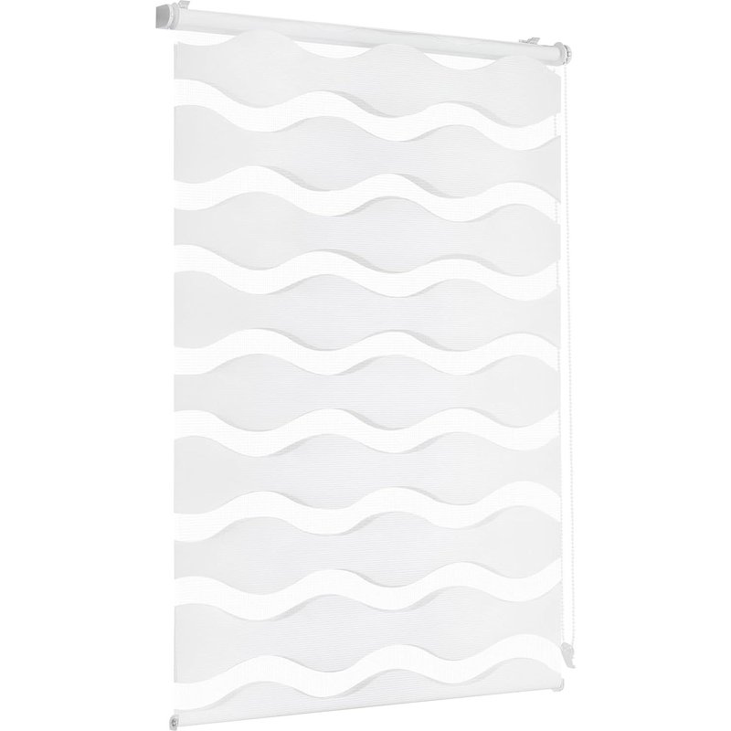 Store Double OndulĂ© Klemmfix Sans Perçage Pour FenĂȘtre - Store Double - 85 Cm De Large - Store Double - Protection Solaire - 85 X 130 Cm - Blanc