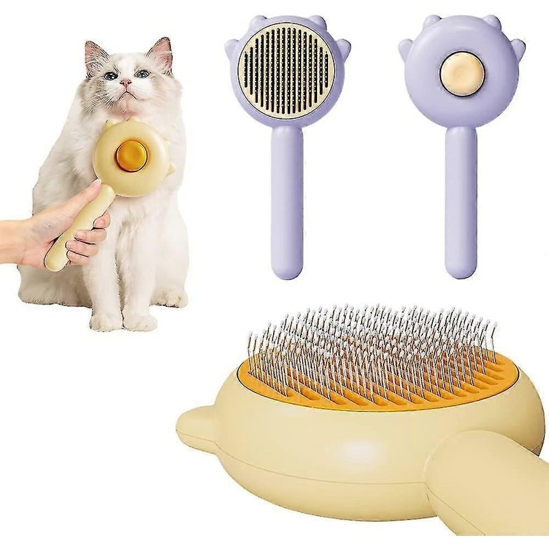 Peigne Magique Pour Animaux De Compagnie, Brosse Nettoyante Pour Poils D'animaux (2023), Brosse De Toilettage Pour Chats, Brosse De Massage Pour Poils Longs Ou Courts - Violet