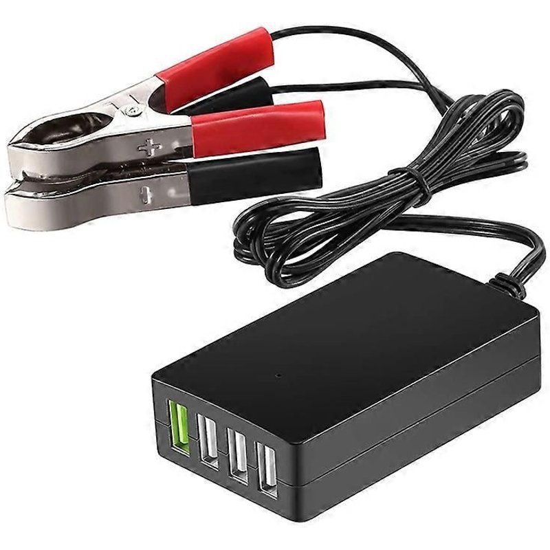 Chargeur portable CC avec clip de batterie, adaptateur multiport USB 4 ports 12 V/24 V vers 5 V, autre smartphone