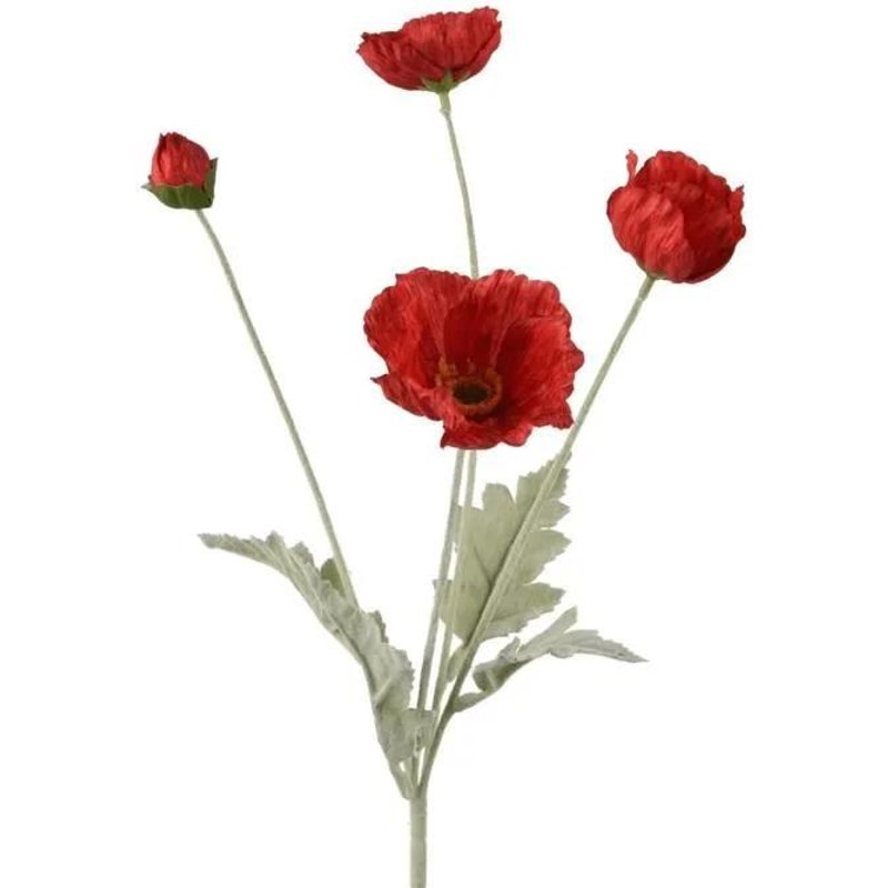 Papavero Artificiale Rosso H63 Cm Arredo Decor