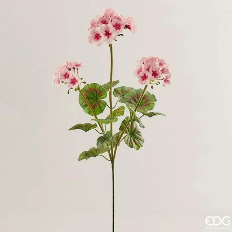 Edg Geranio Ramo Artificiale H70cm Pale Pink Rosa, Casa, Accessori Decorativi, Fiori Artificiali
