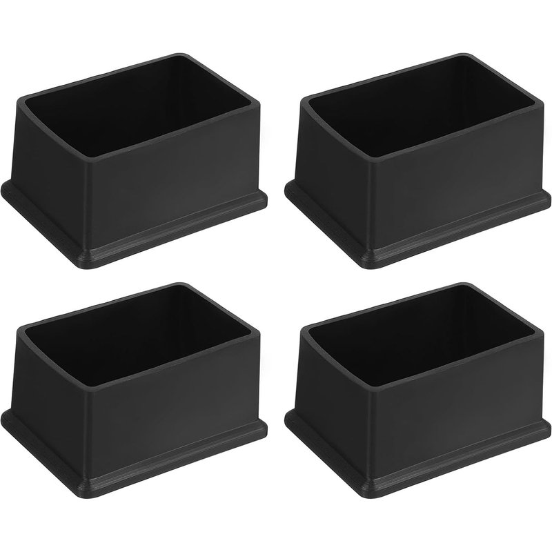 4pcs Pvc Square Chair Leg Caps 60 Mm X 40 Mm Od Black For Furniture Leg Protectors Tables And Floors