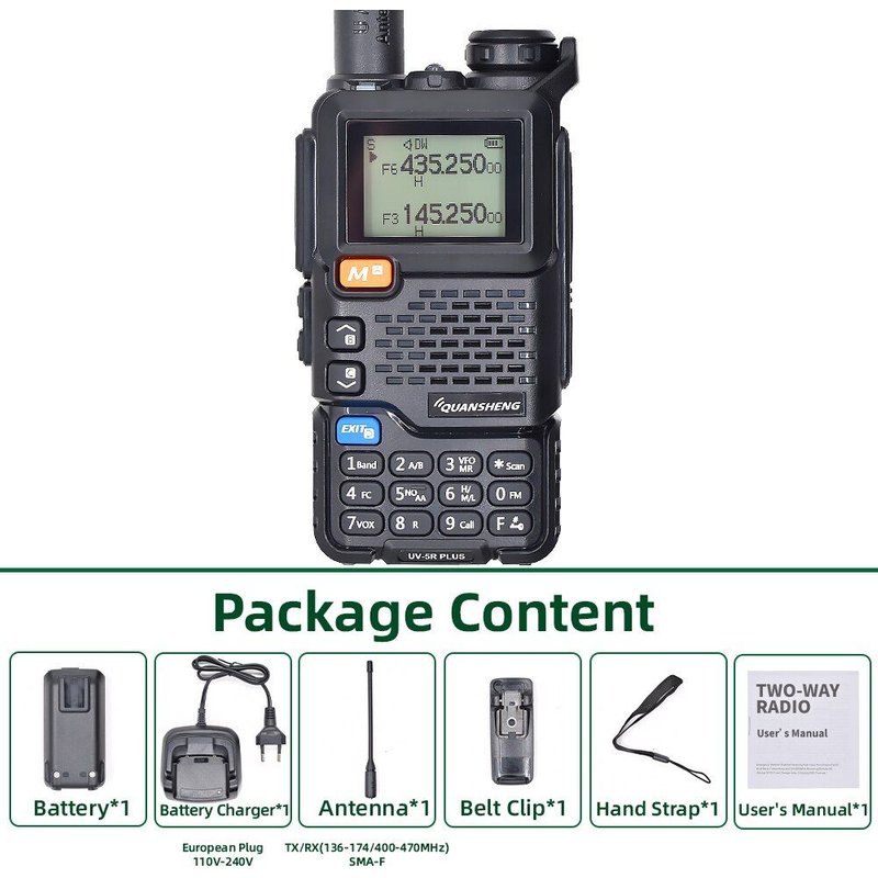 1PCs Quansheng UV 5R Plus Talkie Walperforé, Portable Am Fm, Commutateur radio bidirectionnel, Station VHF, Récepteur K5, Ham, Ensemble sans fil, Longue portée ""Nipseyteko