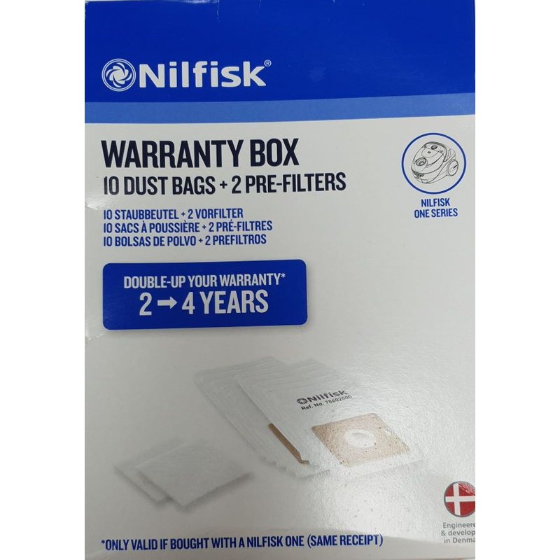 SACS ASPIRATEUR ONE NILFISK WARRANTY BOX