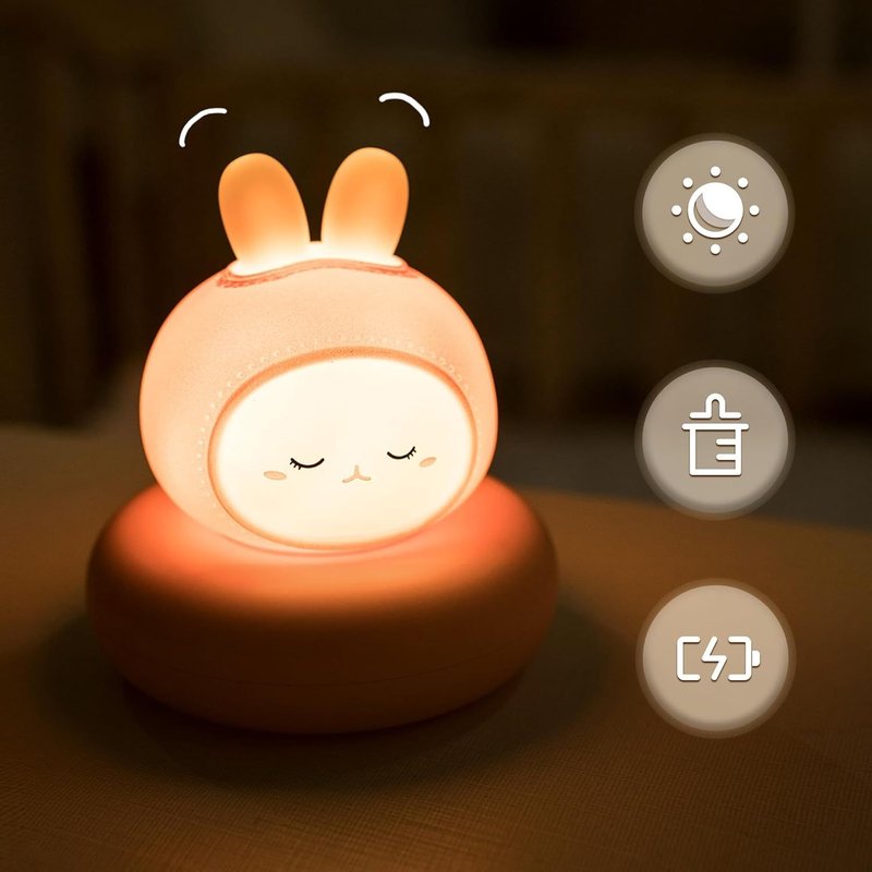Veilleuse Bebe Ours Rechargeable Lampe De Nuit Enfant Chambre Cadeau Naissance Garçon 1 An