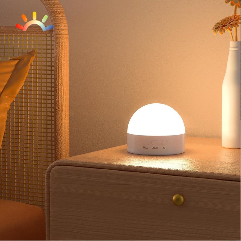 Veilleuse Pour Enfants - Led Usb - Batterie - 8 Modes Avec Lumières Rvb - Intensité Variable - Lumière Rouge Bébé Pour Chambre À Coucher - Blanc - 1 Pièce