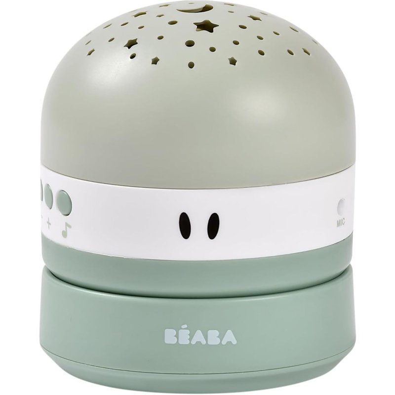 , Veilleuse Bébé Avec Ciel Étoilé 3 Couleurs, 9 Sons Relaxants (4 Nature, 4 Berceuses,1 Bruit Blanc), Détecteur De Pleurs, Autonomie 100h, Recharge Usb, Transportable, Pixie Projector, Vert Sauge