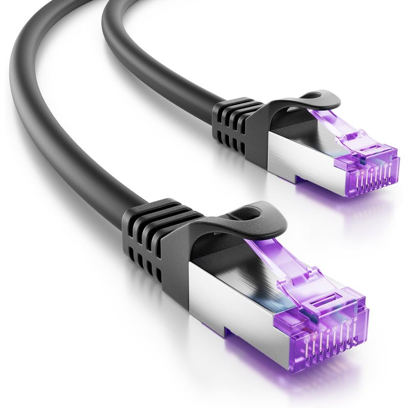 5m CAT7 Câble Réseau - 10 Gigabit - Câble de Raccordement RJ45 Câble Ethernet (Cuivre, SFTP PiMF Blindage) - pour Highspeed LAN DSL Switch Modem Routeur Panneau de Brassage - Noir