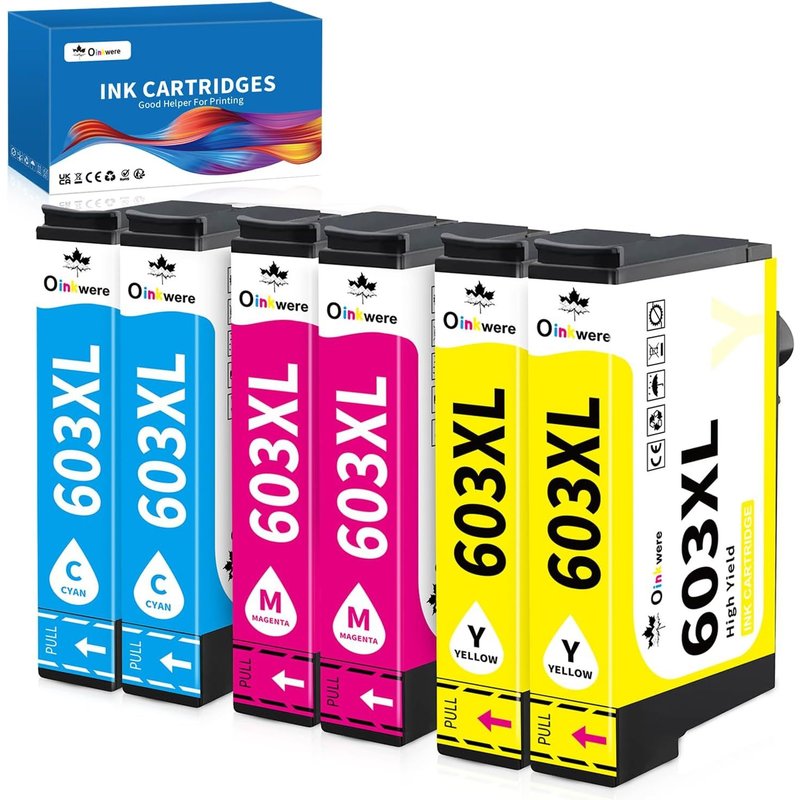 Paquete de 6 Cartouches 603XL Multipack Compatible pour Epson 603XL Cartouche 603 XL pour XP-2100 XP-2105 XP-3100 XP-3105 XP-4100 XP-4105 Workforce WF-2810 WF-2830 WF-2835 WF-2850