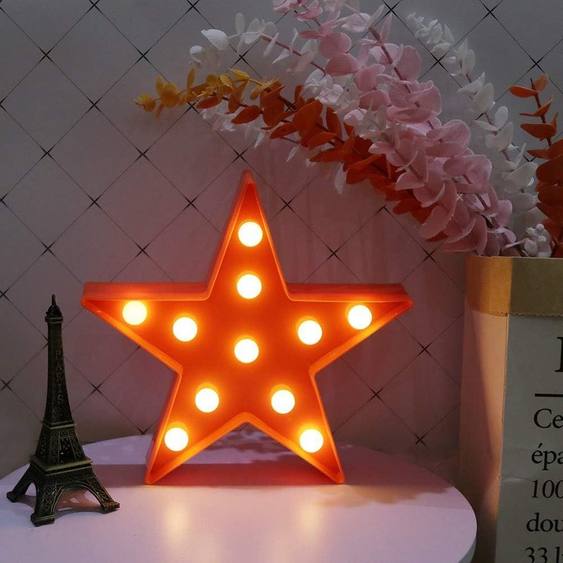 Veilleuse Led Fantaisie À Piles Pour Chapiteau - Lampe De Table Décorative Pour Chambre De Bébé, Chambre D'enfant, Noël, Fête D'anniversaire (Orange)