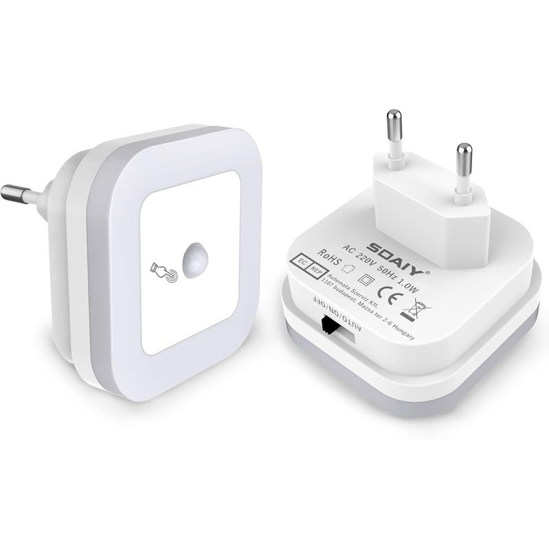 2pcs Veilleuse Led Réglable 1w Automatique Avec Capteur De Mouvement Physique Pir Pour Chambre D`Enfant/Toilette/Couloir/Passage Etc- Lumière Froid