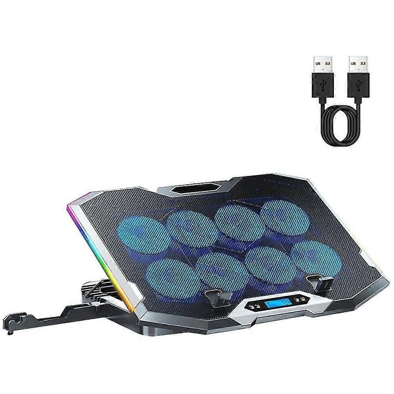 Radiateur d'ordinateur portable 8 ventilateurs rgb réglable ordinateur portable support de refroidissement pad pour 12-18 pouces-K10