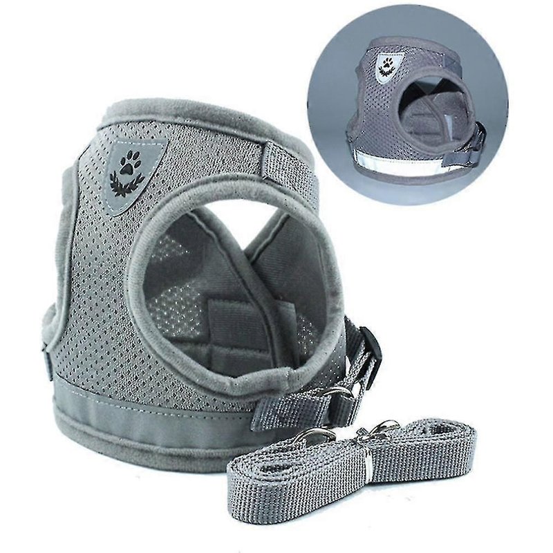 Harnais Pour Chat,Harnais Anti-Fuite Pour Chat-Gris-S