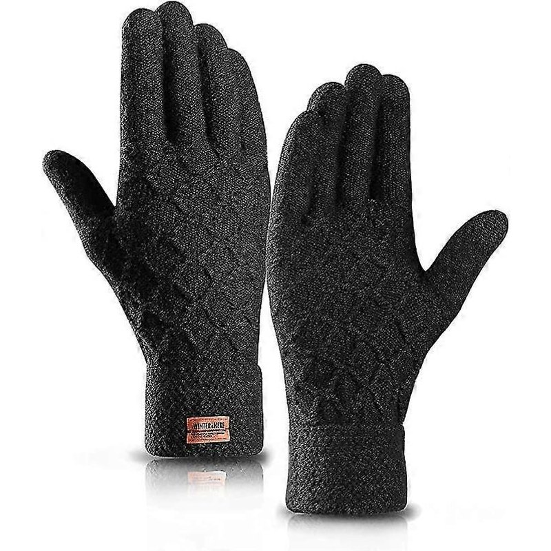 Gants D'hiver Warm Touch Gants Tricotés, Gants Thermiques Doublés De Laine Pour Hommes Et Femmes