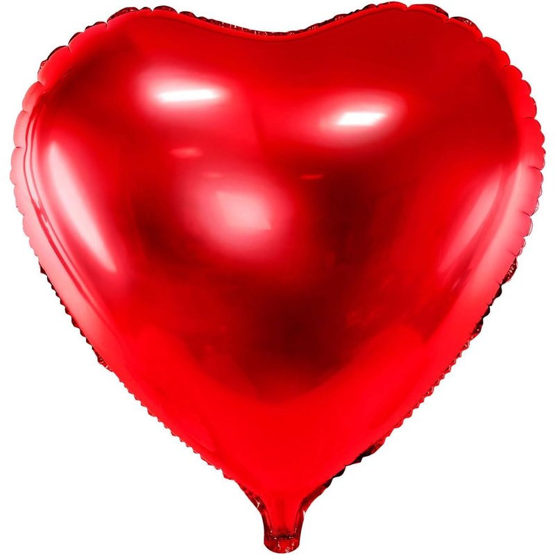 Ballon Mylar Foil En Forme De Coeur Rouge Métallisé Ø 45 Cm