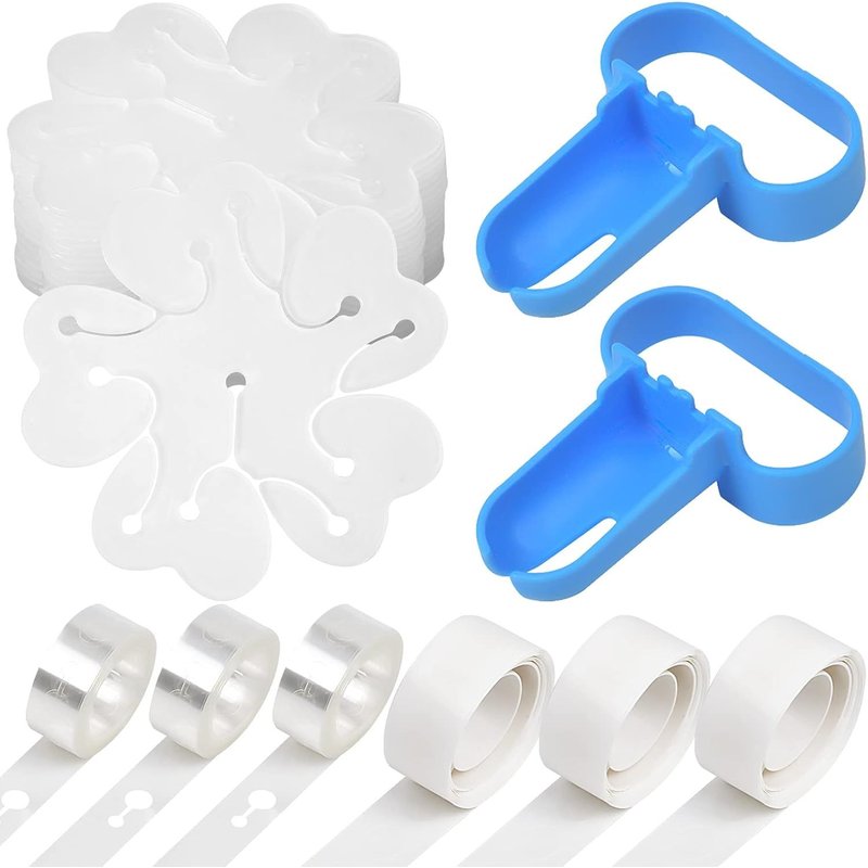 Attache Ballon Avec Ballon 20 Pinces À Fleurs, 2 Outils De Cravate, 3 Rouleaux Points De Colle Décoratifs, Colle 300 Points Pour La Décoration De Fête D'anniversaire De Mariage