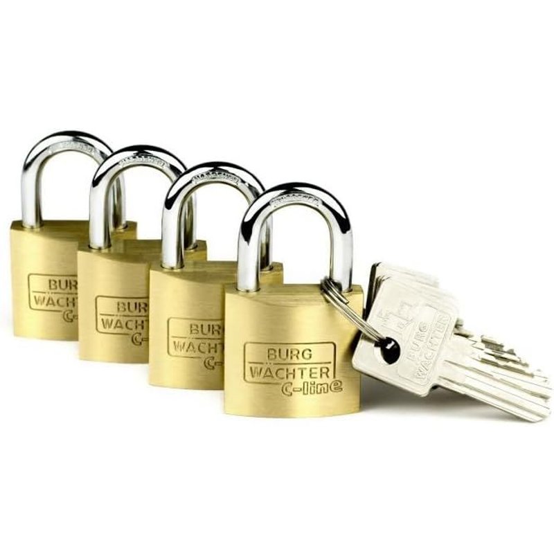 Cadenas Ă Cylindre, Lot de 4 Cadenas, Quadro 222 30 SB, Laiton Massif