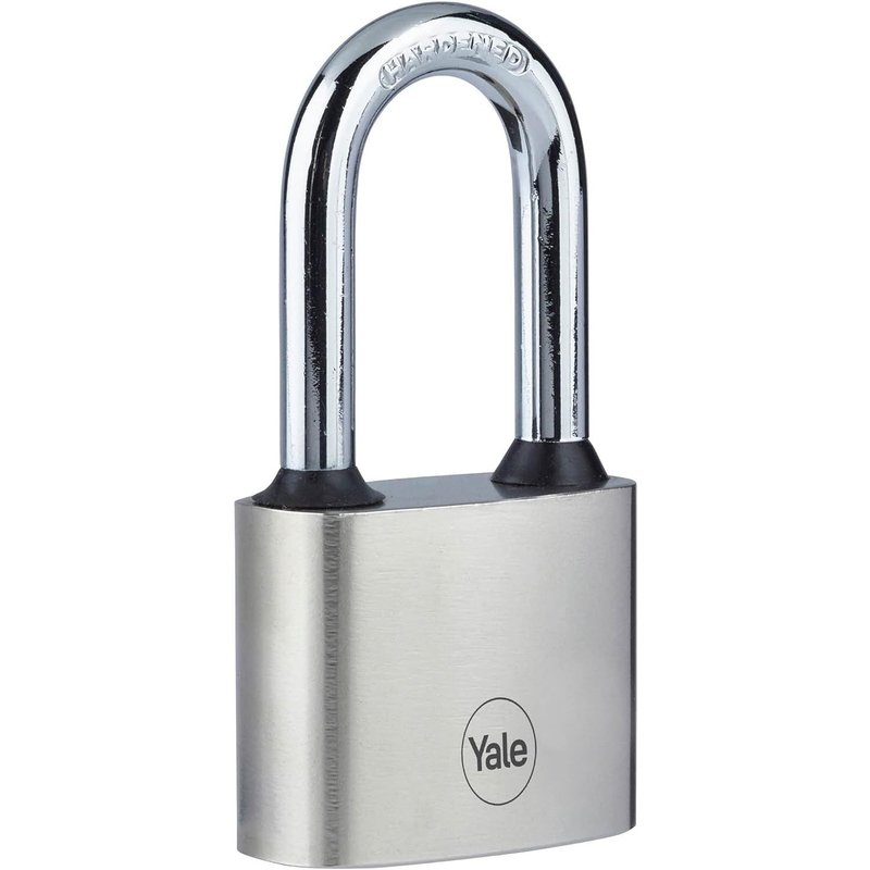 Cadenas à disque en fer 40 mm ¿ Plaqué nickel ¿ Longue anse en acier trempé ¿ Résistance extrême à la corrosion pour une utilisation en extérieur