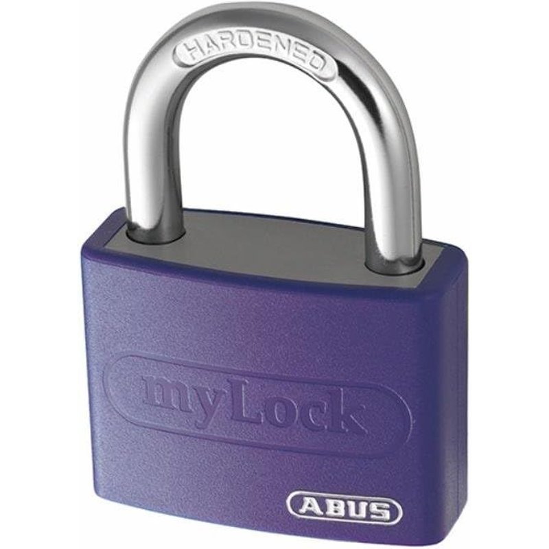 Cadenas T65AL/40 myLOCK - inscriptible individuellement - cadenas à broche - corps de serrure en aluminium massif - de sécurité 5 - violet