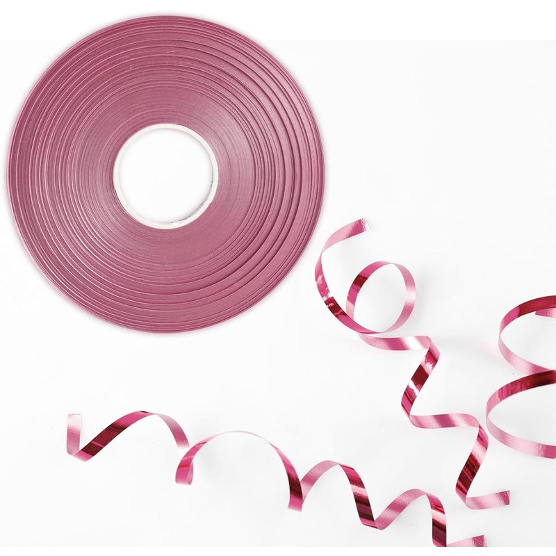 Ruban À Friser Rose Brillant De 50 M Pour Ballons,5 Mm,Ruban À Friser Au Laser Pour Emballage Cadeau,Artisanat,Mariage,Fête D'anniversaire,Décorations De Noël