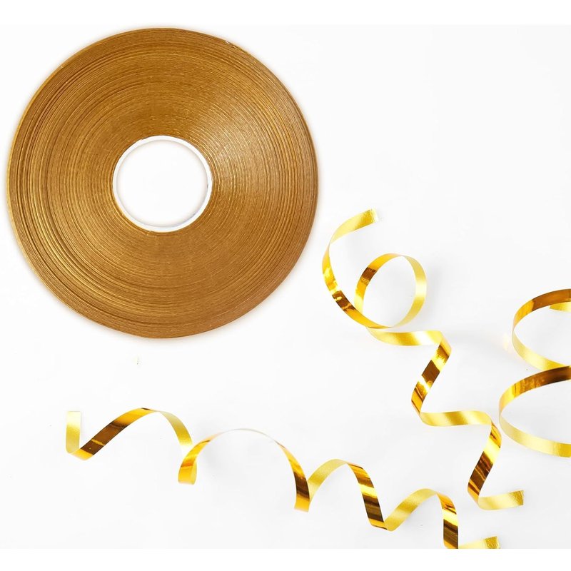 Ruban Doré Brillant De 50 M Pour Ballons,5 Mm,Ruban À Friser Au Laser Pour Emballage Cadeau,Artisanat,Mariage,Fête D'anniversaire,Décorations De Noël