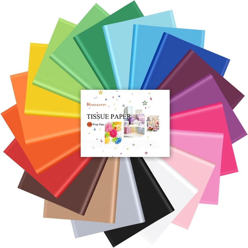 Lot De 54 Feuilles De Papier De Soie Coloré En Vrac,35,6 X 50,8 Cm,20 Couleurs Pour Travaux Manuels,Décoration,Cadeau D'anniversaire,De Mariage,Vacances