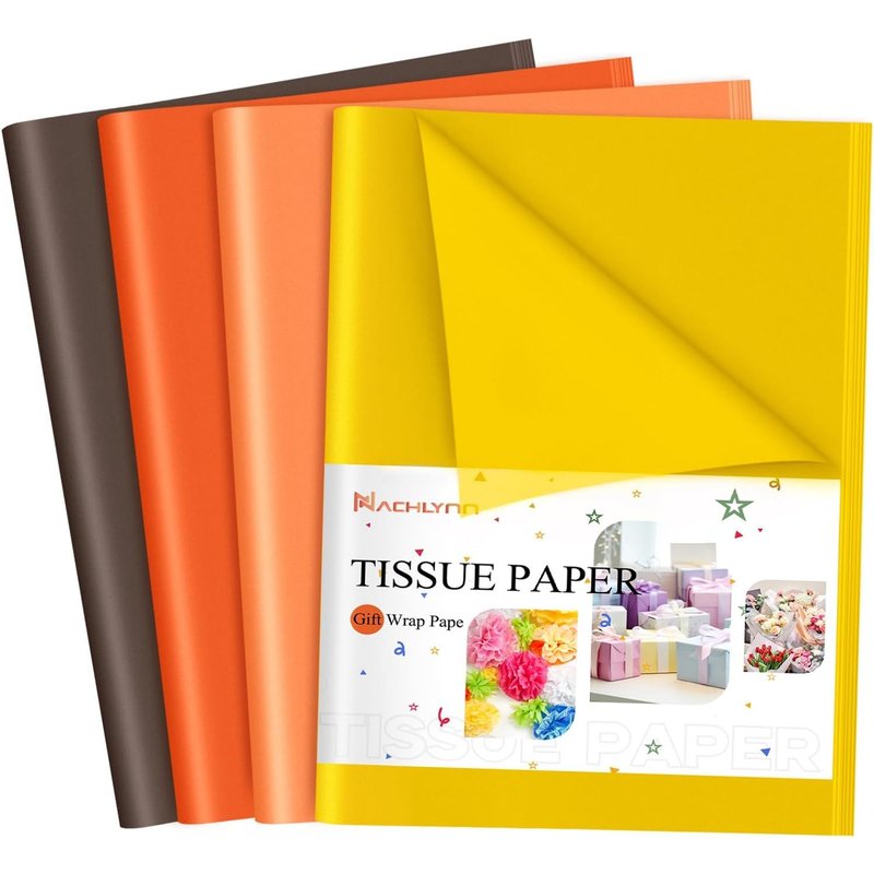 Lot De 54 Feuilles De Papier De Soie Orange-35,6 X 50,8 Cm-Papier Cadeau Pour Thanksgiving,Halloween,Bricolage,Mariage,Vacances,Décorations De Fête D'anniversaire