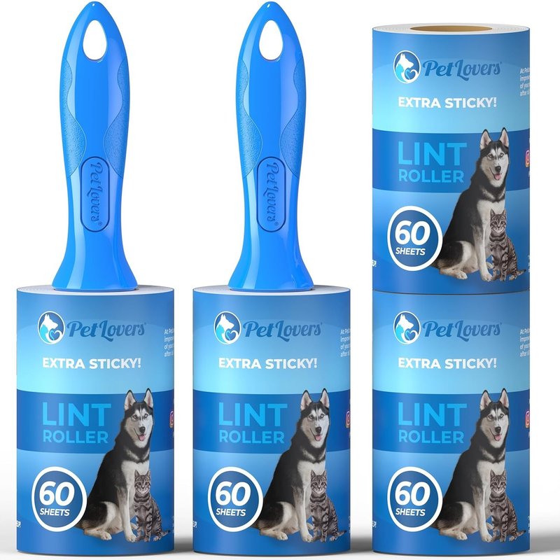 Pack Of 4 Extra Sticky Lint Rollers For Pet Hair Removal For Dogs And Cats (2 Rolls-2 Refills)