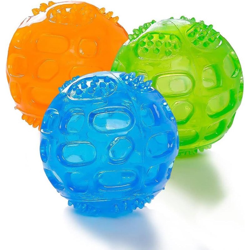 Rubber Squeaky Balls For Small And Large Dogs-Pack Of 3