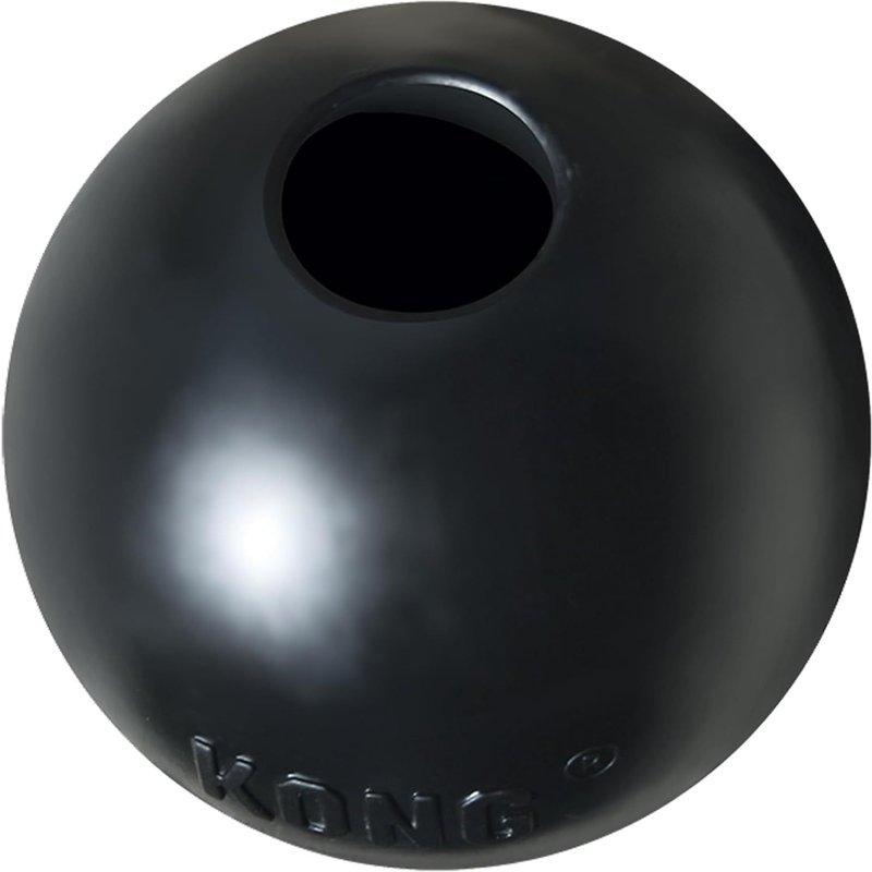 Extreme Ball With Hole-Durable Natural Rubber Dog Toy For Training And Play-For Large/Medium Dogs-Black