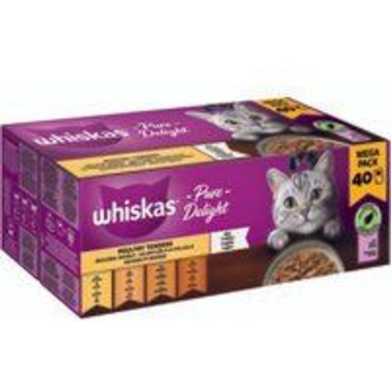 Whiskas Pure Delight Mega Pack Ragoût De Volaille En Gelée 40 X 85g