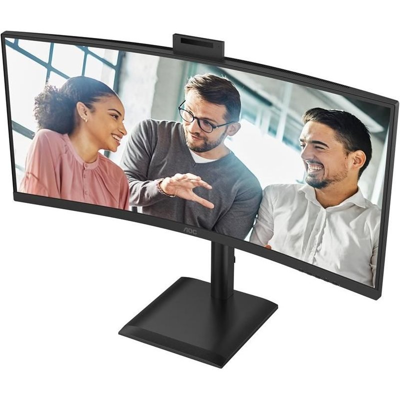AOC CU34E4CW - Écran LED - incurvé - USB - 34" - 3440 x 1440 UWQHD - VA - 350 cd/m² - 3500:1 - HDR10 - 4 ms - 2xHDMI, DisplayPort - haut-parleurs - noir
