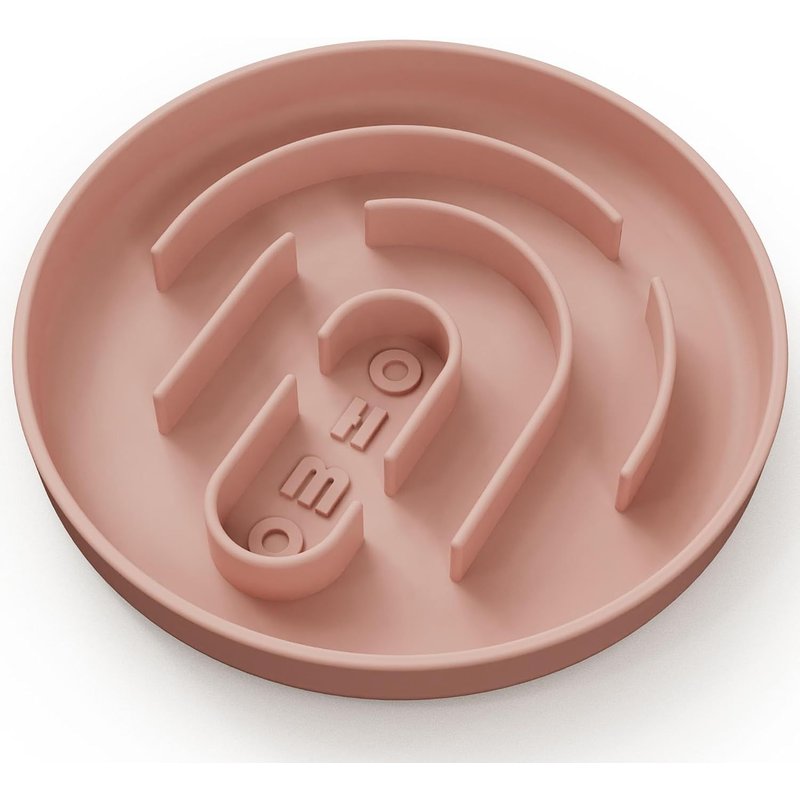 Anti-Glutton Bowl (Small-Circular,Coral,15 Cm) Silicone Without Suction Cup,Non-Toxic Bowl For Small Cats And Dogs