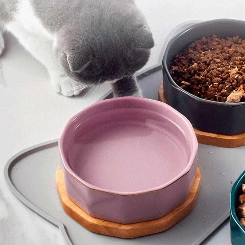Dog Food Mat,Silicone Waterproof Non-Slip 25 X 44 Cm,Cat Food Mat,Cute Cat Head Shape,Dog Bowl (Pink,52 X 30 Cm)