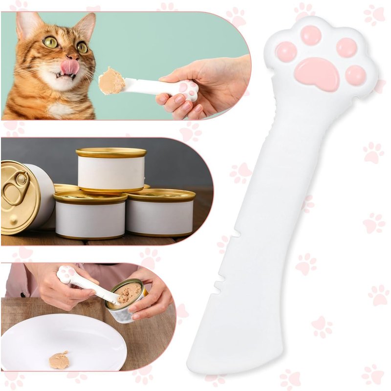Pet Food Spoon,Dog Cat Food Spoon,Silicone Can Opener For Wet Food,Grey Spoon For Wet Food,Mixing Spoon