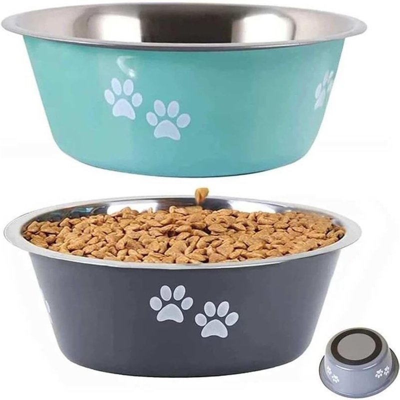 Dog Feeder,2 Stainless Steel Dog Bowls,Non-Slip Dishes For Dogs And Cats With Silicone Sole For Water And Food,2 Units Of 860 Ml