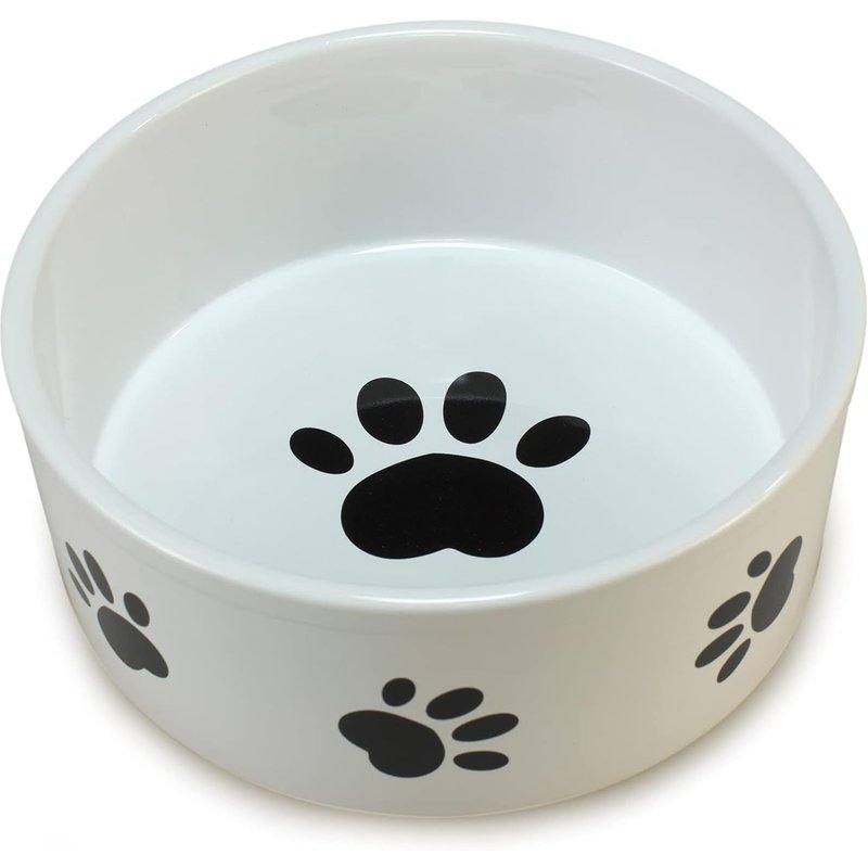 Footprint Bowl 19.5 Cm-Pet Food Container-Ceramic Feeding Plate For Dogs And Cats