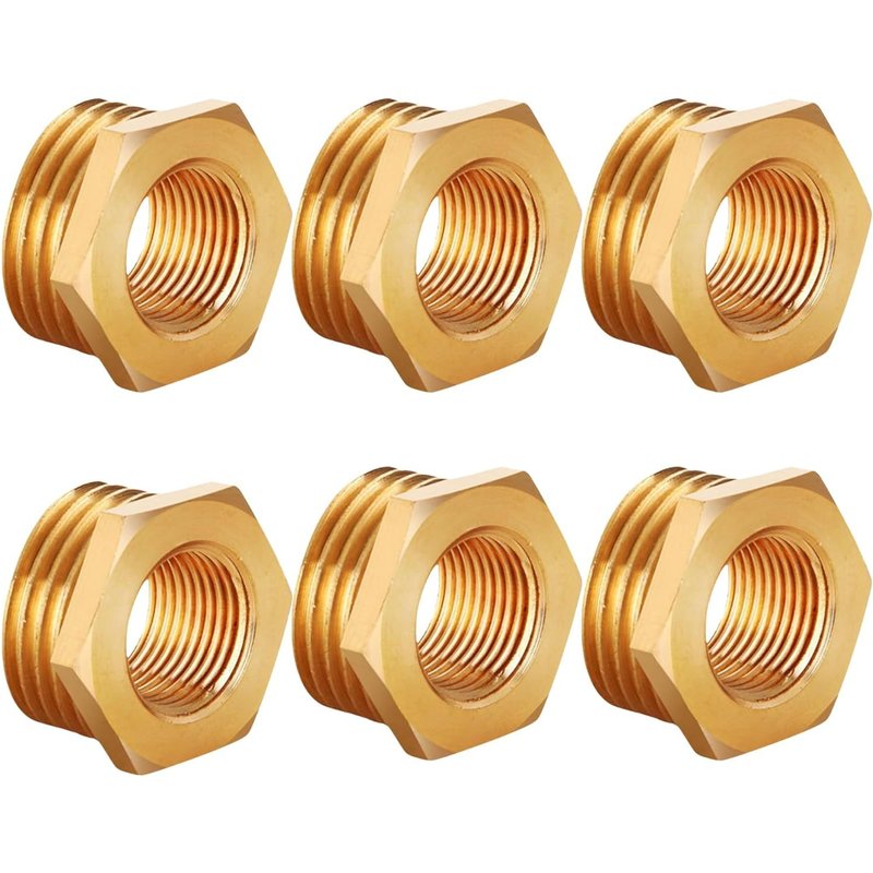 Réducteur en laiton G1/2"" à G3/8"" (M Ø 20mm x F Ø 15mm),6 pièces Réduction Raccord fileté G1/2"" mâle X G3/8"" femelle,Réduction mâle/femelle,Réducteur en laiton