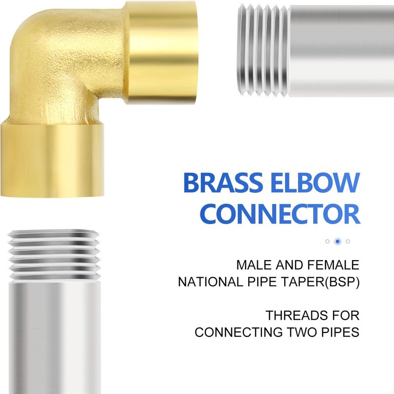 2 Pcs 3/8"" BSP laiton femelle à 90 degrés femelle connecteur de tuyau de coude,adapté pour la connexion de tuyau