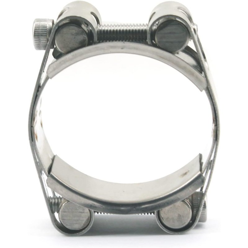 Collier de serrage en T robuste de 150 à 160 mm en acier inoxydable 304 à double tête pour tuyau de serrage à double couche, largeur de la bande 24 mm (1 pièce avec clé)