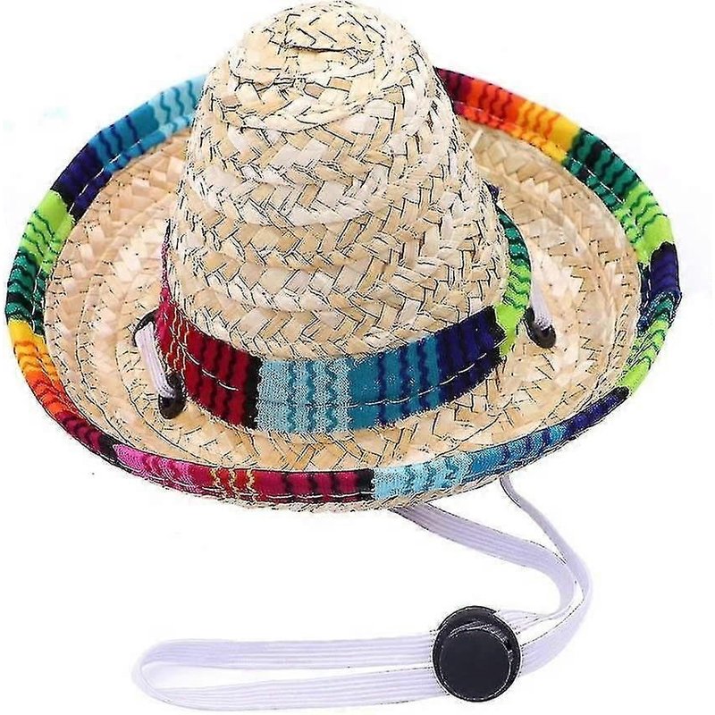 Drôle De Chien Sombrero Chapeau, Casquette De Cosplay Chihuahua Réglable, Décoration De Vêtements De Costume De Fête Mexicaine Pour Chien De Compagnie Anniversaire Noël Et Halloween (Hy)