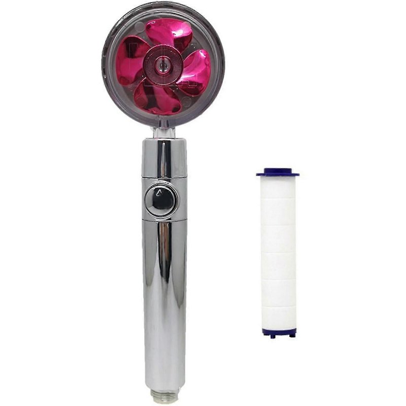 Pomme de douche portative turbocompressée, pommes de douche à hélice, économie d'eau haute pression-Rouge