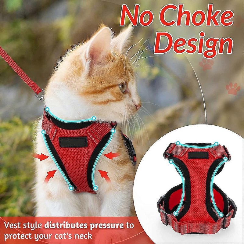 Harnais De Gilet Réglables Souples À L'épreuve De L'évasion Pour Chats, Bandes Réfléchissantes Faciles À Contrôler-Vert-Xs