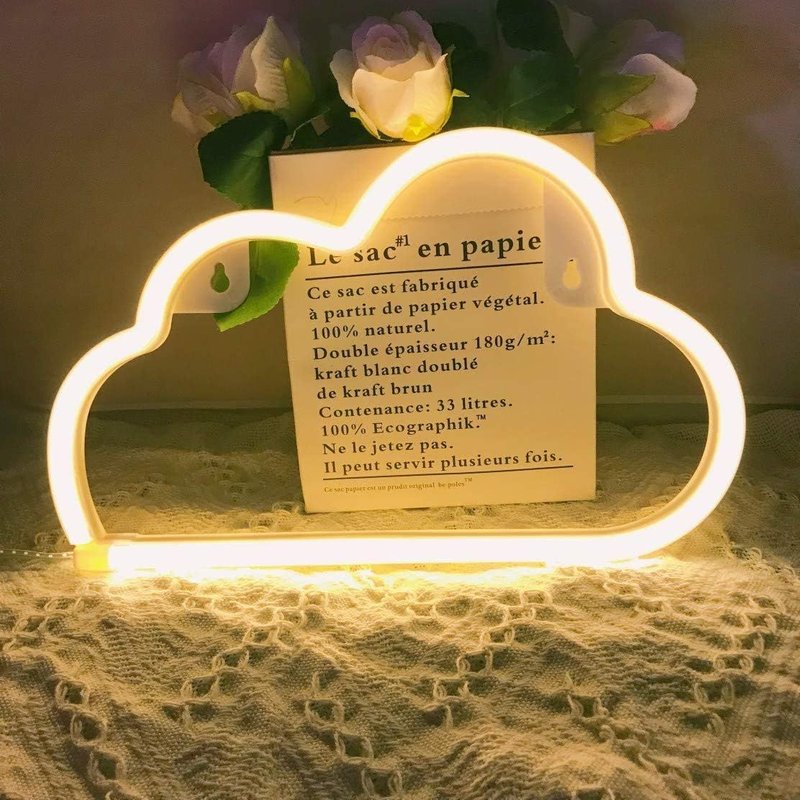Lampe NĂ©on Led En Forme De Nuage, DĂ©coration Murale Pour NoĂ«l, FĂȘte D'anniversaire, Chambre D'enfant, Salon, DĂ©coration De FĂȘte De Mariage (Blanc Chaud)