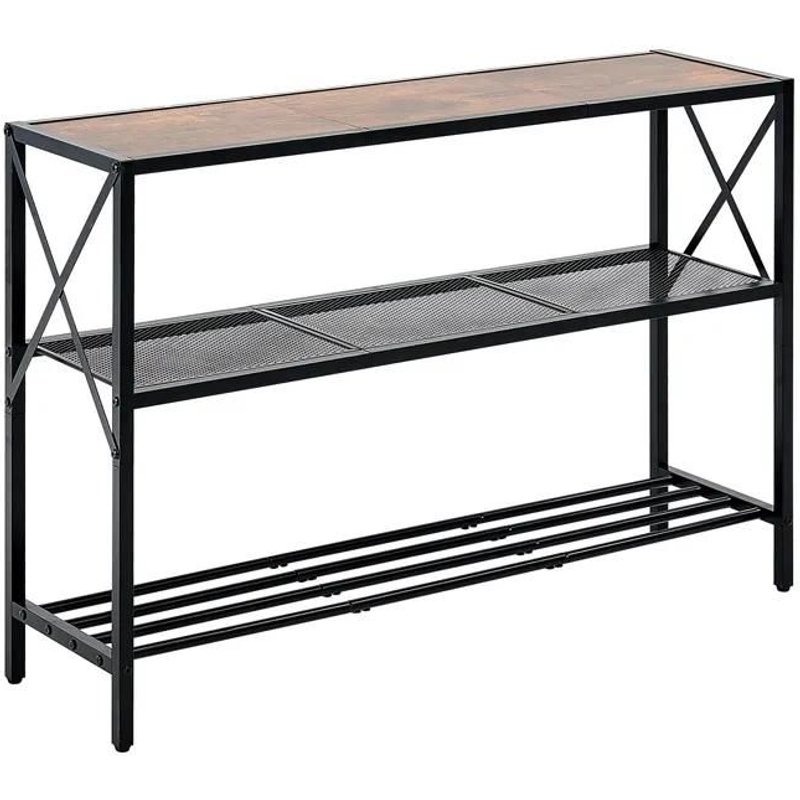 Table Console Étroite-Duoku-Pour Canapé-41,7 Pouces-Table D'entrée Et De Couloir Longue À 3 Niveaux-Avec Cadre En Métal-Pour Entrée